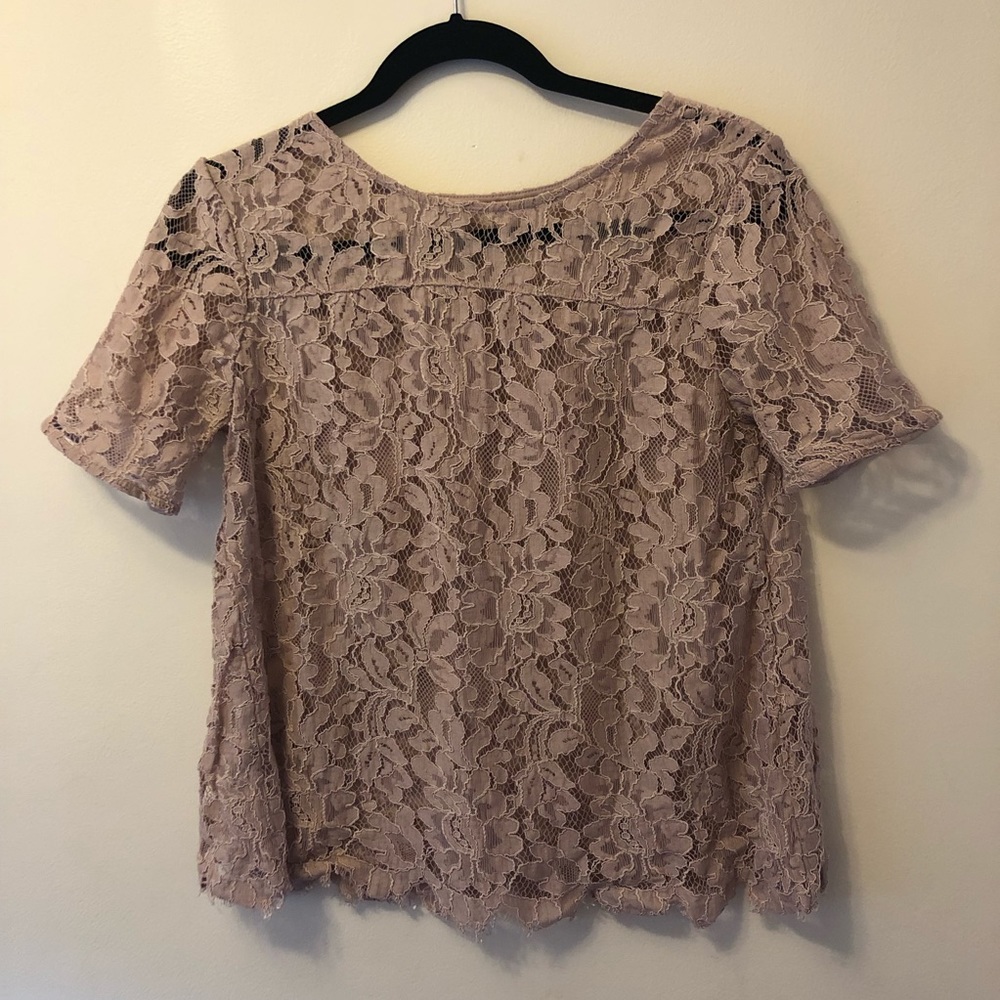 Lace blush color blouse